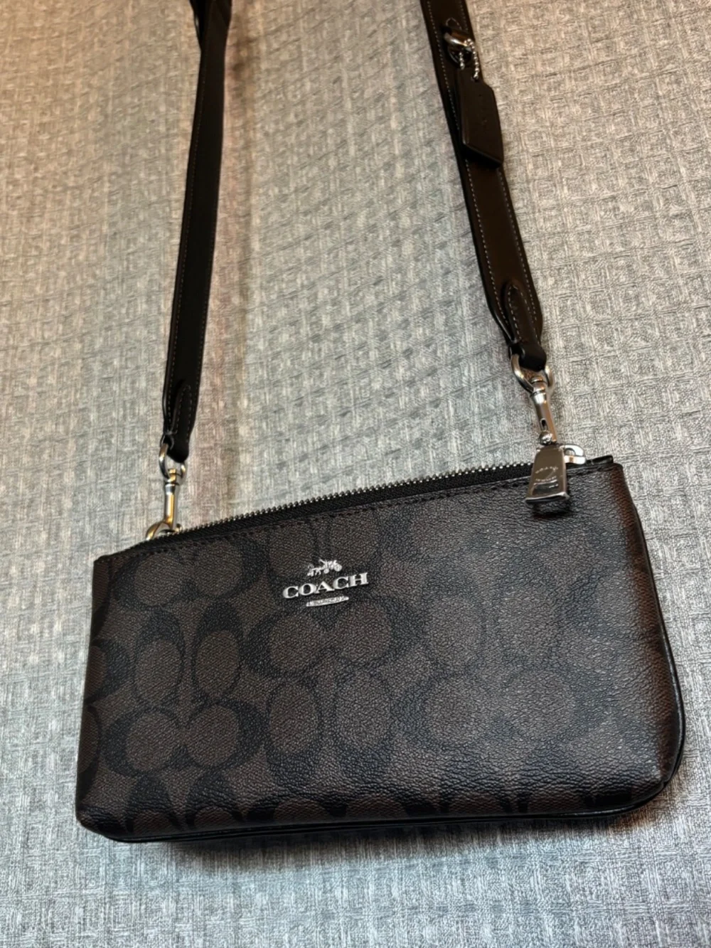 Coach Double Zip Crossbody Bag In Signature Canvas